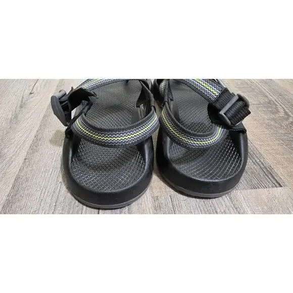 Chacos Mens Z1 Outdoor Sandal Adjustable Double Strapped Gray/Lime Green 13 - Picture 5 of 11
